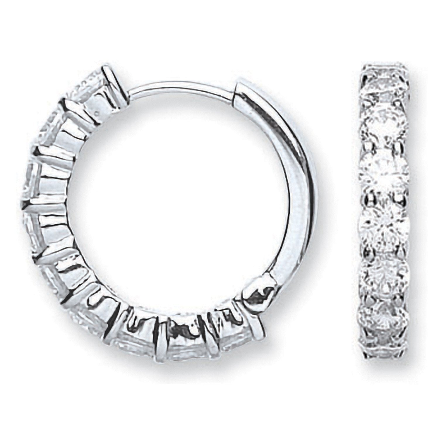 Silver Cubic Zirconia Huggies - Luxury Watch - Certified Authentic - Swiss Made - UK Stock – Luxury Watch by Imperial